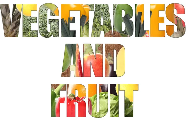 Hälsosam Matkoncept Med Uppsättning Färska Grönsaker Och Frukter — Stockfoto
