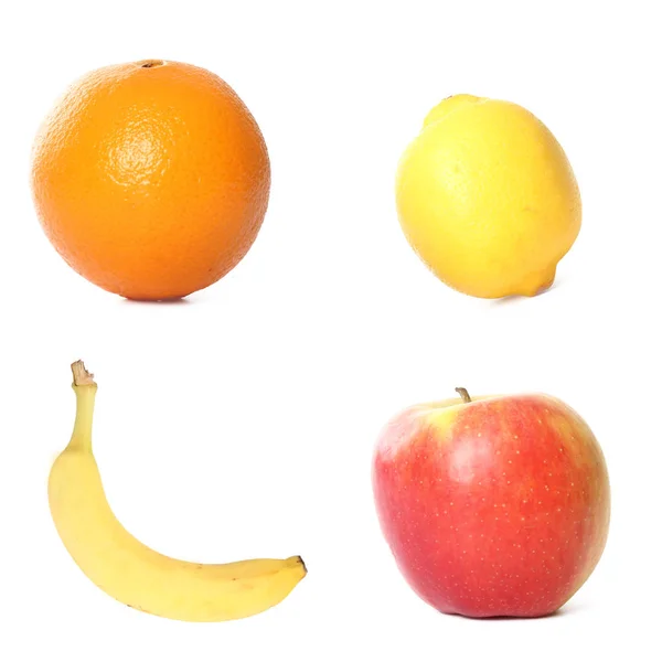Set Von Früchten Auf Weißem Hintergrund — Stockfoto