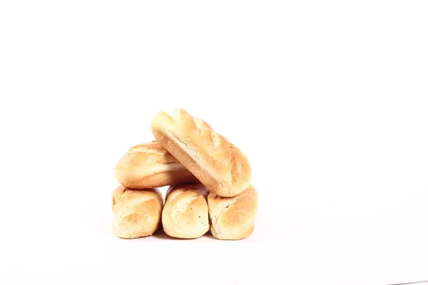 Набір Різних Хлібів Білому Тлі — стокове фото