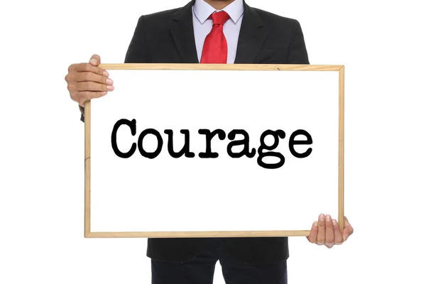 Vállalkozó Gazdaság Tábla Szó Courage — Stock Fotó