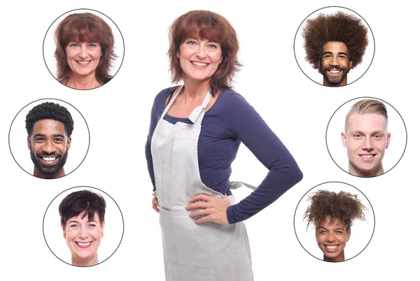 Adult Female Cook Set Interracial People — Stock Photo, Image