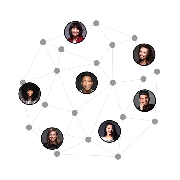 Beyaz arka planda farklı kişiler kümesi