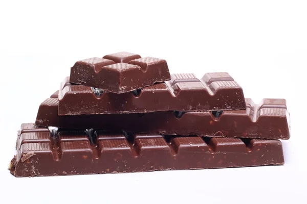 Zoete Chocolade Witte Achtergrond — Stockfoto