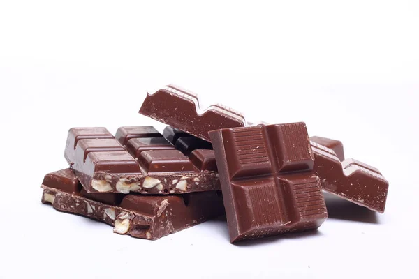 Sladká Čokoláda Bílém Pozadí — Stock fotografie