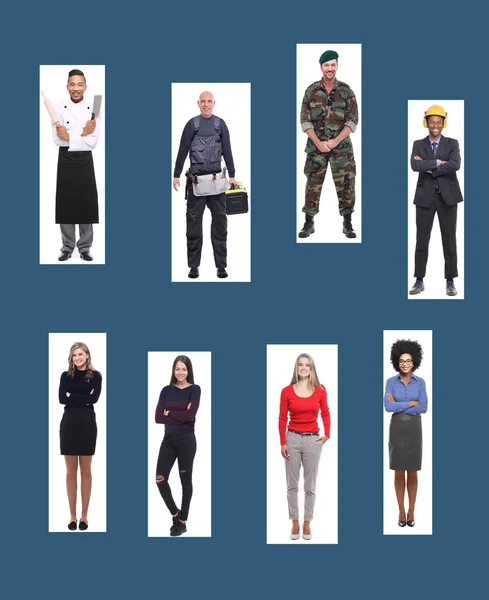 Conjunto Personas Interracial Con Diferentes Profesiones — Foto de Stock