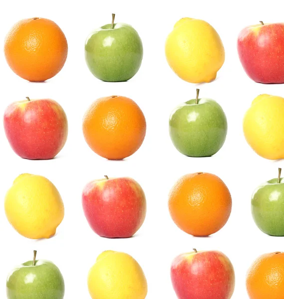 Set Fruits White Background — Stock Photo, Image