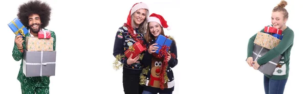 Glückliche Menschen Zur Weihnachtszeit — Stockfoto