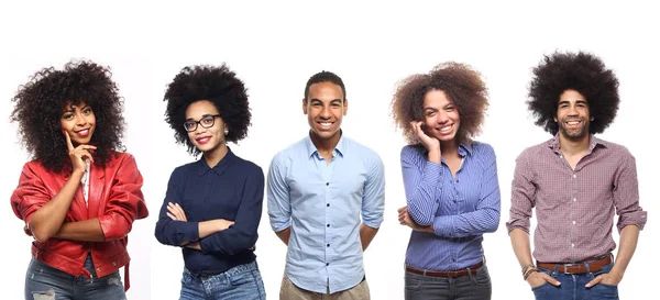 Afro Americký Lid Bílém Pozadí — Stock fotografie