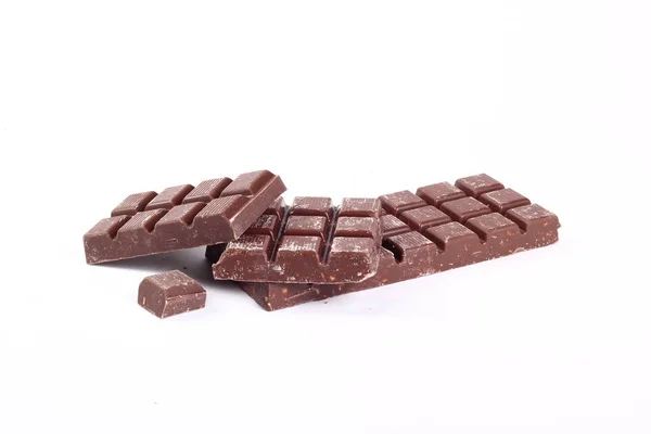 Süße Schokolade Auf Weißem Hintergrund — Stockfoto