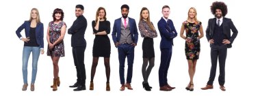 Beyaz arkaplanda bir grup insan