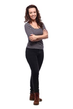 Güzel beyaz kız gülümsüyor