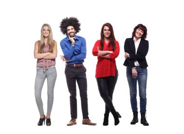 Beyaz arka planda Irklar arası insanlar