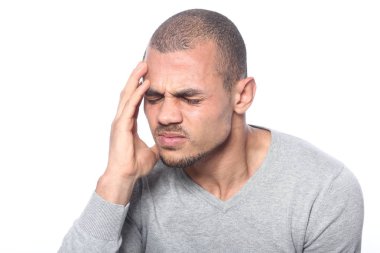 Siyah adam duygu baş ağrısı