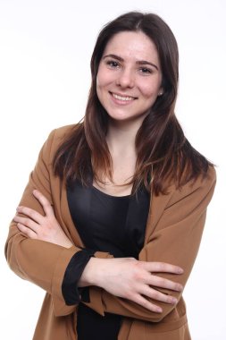 Güzel beyaz kız gülümsüyor