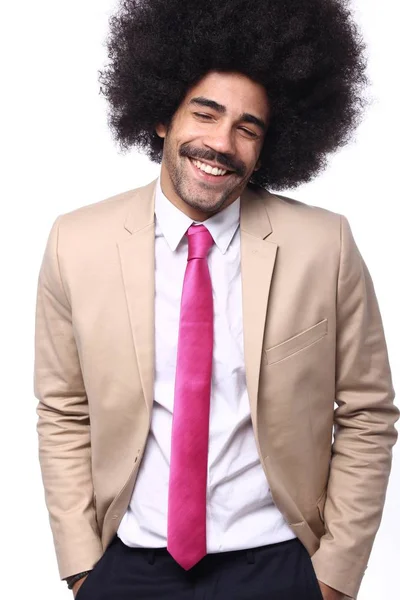 Ευτυχισμένος Μαύρος Επαγγελματικό Κοστούμι — Φωτογραφία Αρχείου