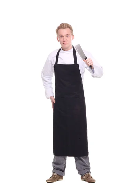 Caucasian Young Male Cook Uniform — Stock Photo, Image