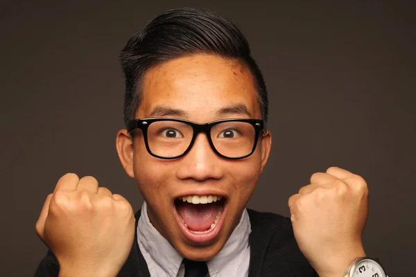 Asiatische Junge Kerl Ist Feiern — Stockfoto