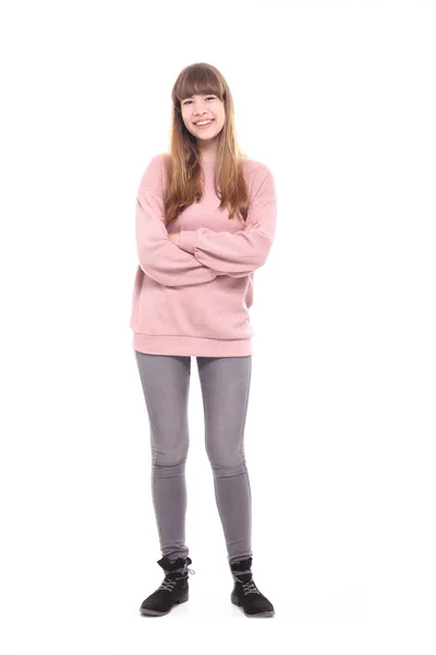 Hermosa Adolescente Está Sonriendo — Foto de Stock