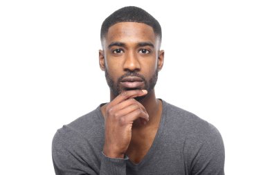 Siyah adam poz düşünme