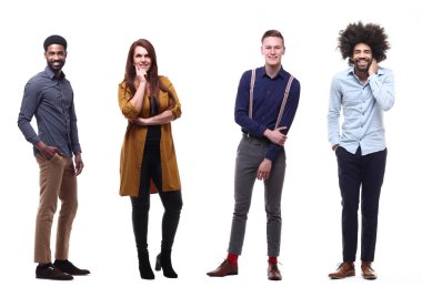 Beyaz arka planda Irklar arası insanlar