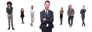 Beyaz arka planda Irklar arası insanlar