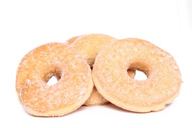 Beyaz arka planda tatlı çörekler