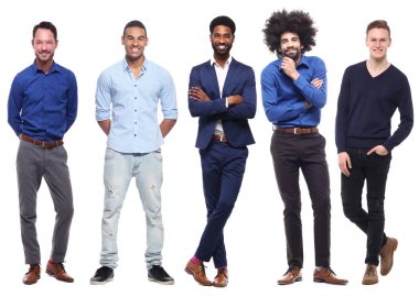 Beyaz arka planda interraccial erkekler