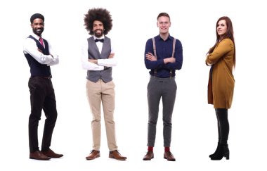 Beyaz arka planda Irklar arası insanlar