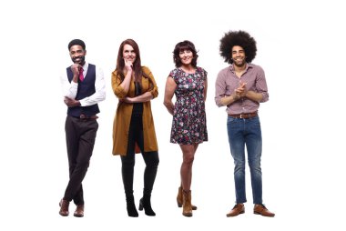 Beyaz arka planda Irklar arası insanlar