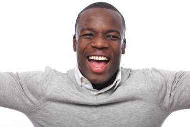 Kazanan siyah adam poz