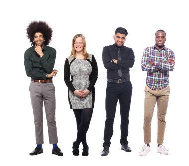 Beyaz arka planda Irklar arası insanlar