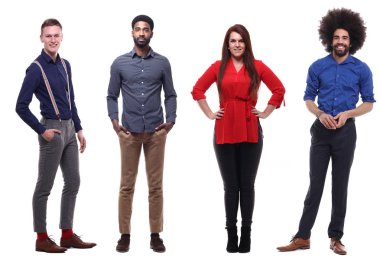 Beyaz arka planda Irklar arası insanlar