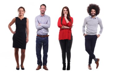 Beyaz arka planda Irklar arası insanlar