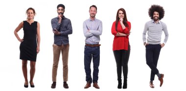 Beyaz arka planda Irklar arası insanlar