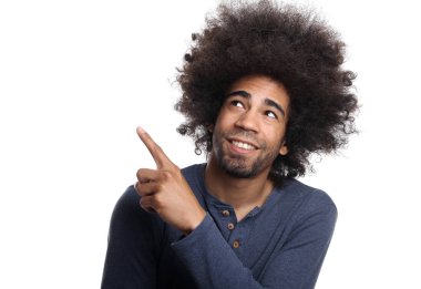 Siyah adam için bir şey işaret 