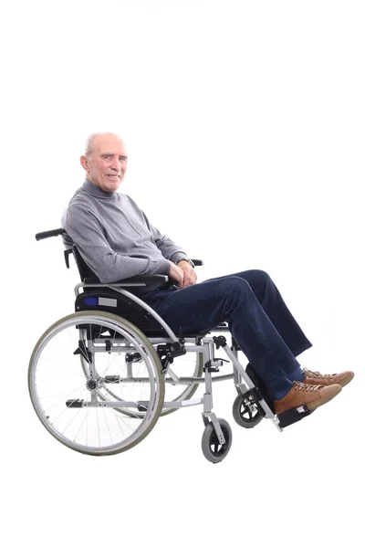 Old Caucasian Man Wheelchair — Stock Photo, Image