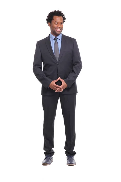 Smiling Black Businessman Posing — Stock Photo, Image