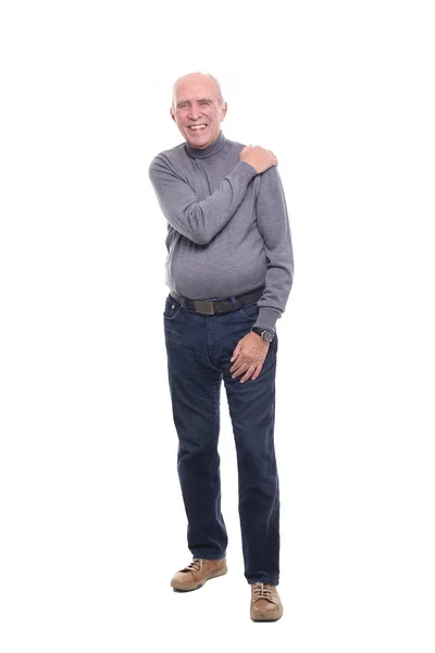Yaşlı Beyaz Adam Gülümsüyor — Stok fotoğraf