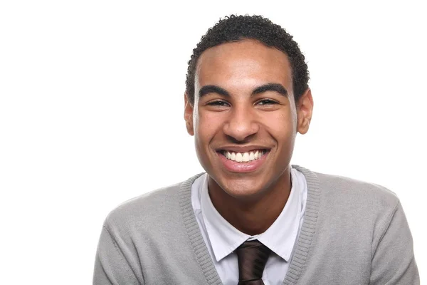 Sonriente Hombre Negro Posando —  Fotos de Stock