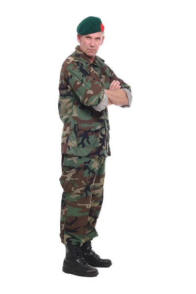 Gamle Hvite Mann Militæruniform – stockfoto