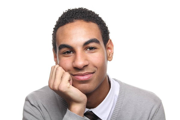 Smiling black man posing 