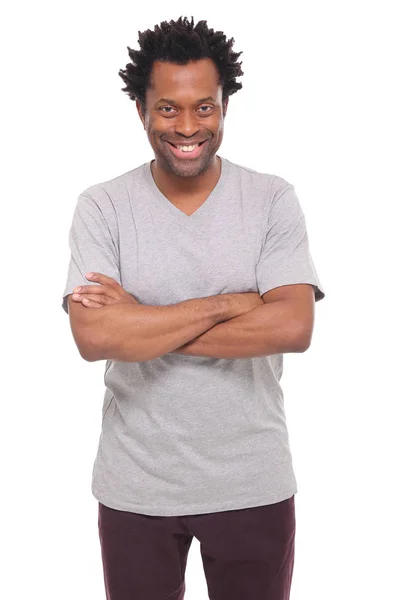 Sonriente Hombre Negro Posando — Foto de Stock