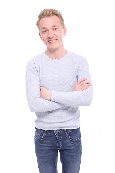 Beyaz Genç Adam Gülümsüyor — Stok fotoğraf