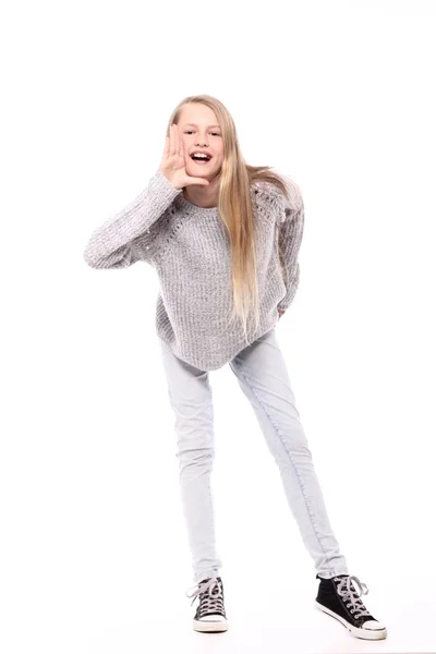 Bella Bambina Sta Sorridendo — Foto Stock