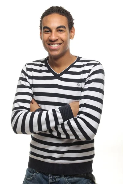 Sorrindo Homem Negro Posando — Fotografia de Stock