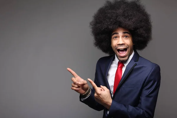 Feliz Homem Negócios Preto Posando — Fotografia de Stock