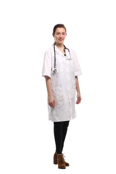Doctora Caucásica Uniforme Médico Con Estetoscopio — Foto de Stock