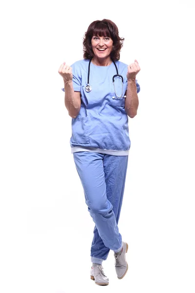 Happy Female Doctor Stethoscope — Stock Photo, Image