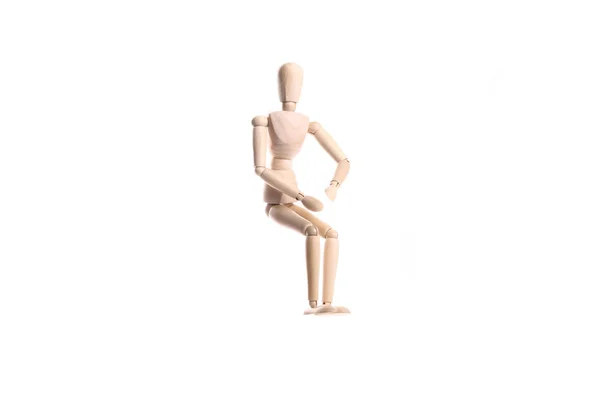 Wooden Human Toy Mannequin White Background — ストック写真