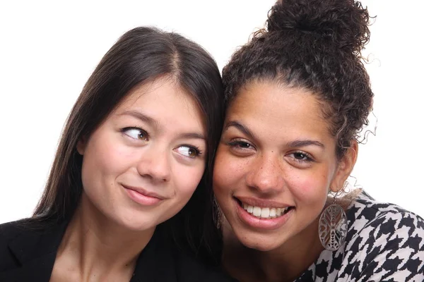 Feliz Interracial Meninas Jovens — Fotografia de Stock